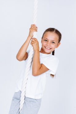 gym climbing rope white kids
