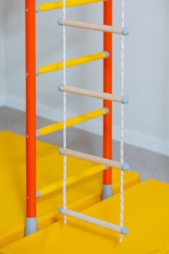 rope ladder to the wall bars wooden