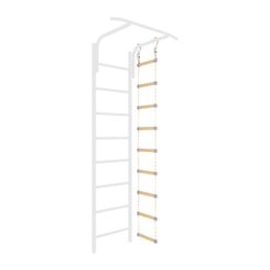 rope ladder wooden to the wall bars