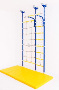 wall mounted pull up bar for children blue