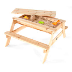 sandpit with bench
