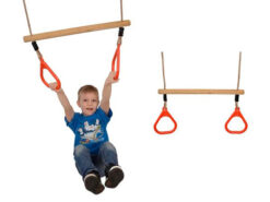 trapeze with red rings