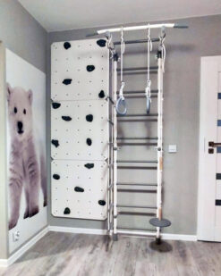 white wall and wallbars