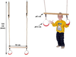 round gymnastic rings trapeze green kids