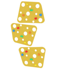 climbing wall cheesy yellow colorful
