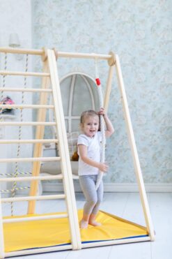 plac zabaw domowy zebra drewniany dla dziecka lina