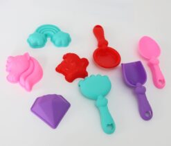 Set aus Schaufeln und Sandformen mit Tasche Kristalle 8