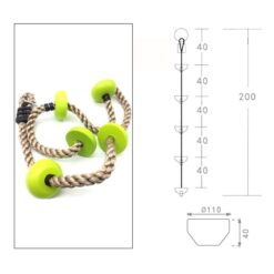 Gymnastikseil mit Stützen für Spielplätze 2m4