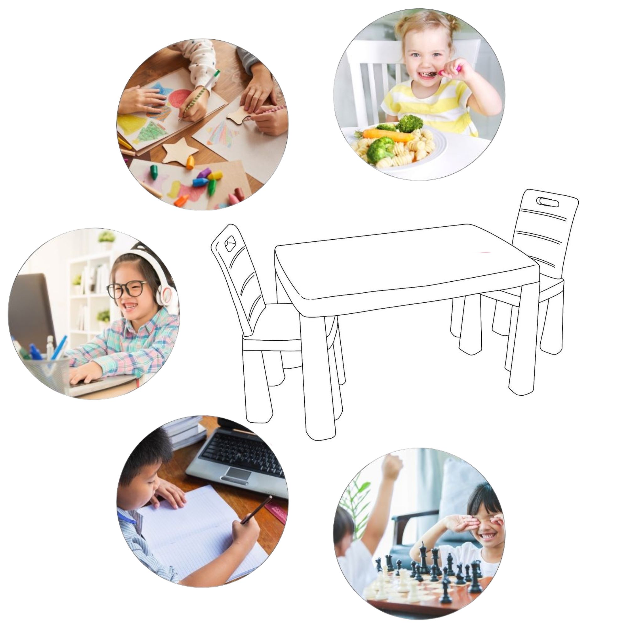 Kindertisch + Kinderstühle aus Plastik – Bild 7