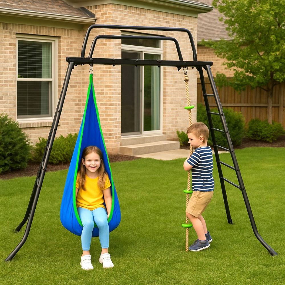 Klettergerüst für den Garten M-Bars Kids - Hängesitz, Gymnastikseil – Bild 19
