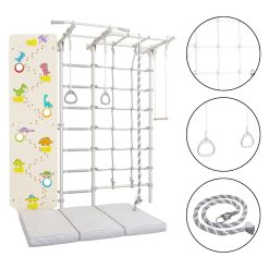 Sprossenwand für Kinderzimmer Komet Next 5 + Kletterwand Dino