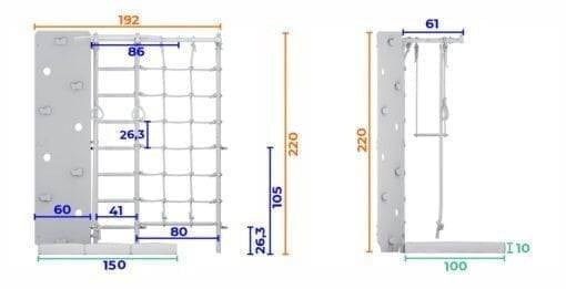 Sprossenwand für Kinderzimmer Komet Next 5 + Kletterwand Dino – Bild 3