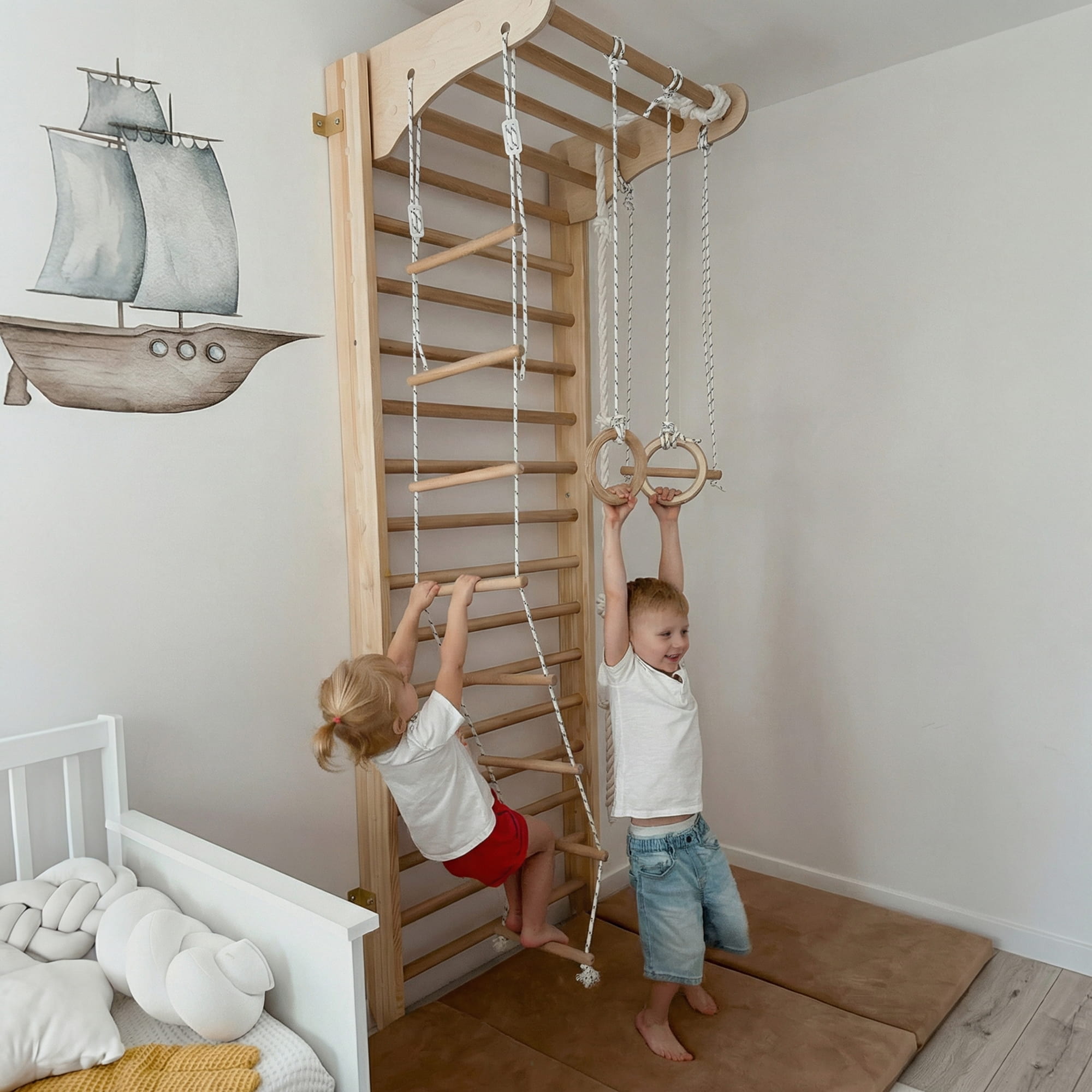 Sprossenwand für Kinderzimmer Kinder Sport – Bild 15