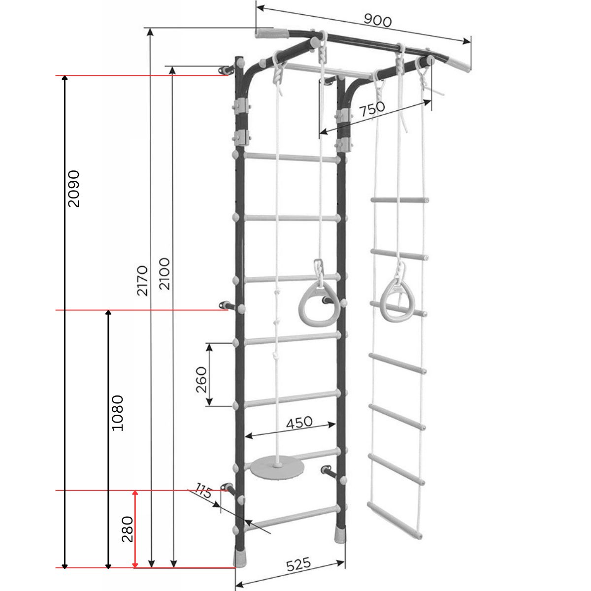Sprossenwand für Kinderzimmer Gamma Pastell 2 – Bild 6