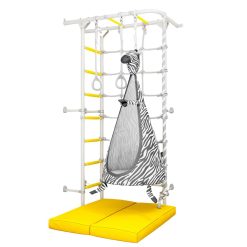 Sprossenwand für Kinderzimmer Next 4 mit Hängesitz Zebra