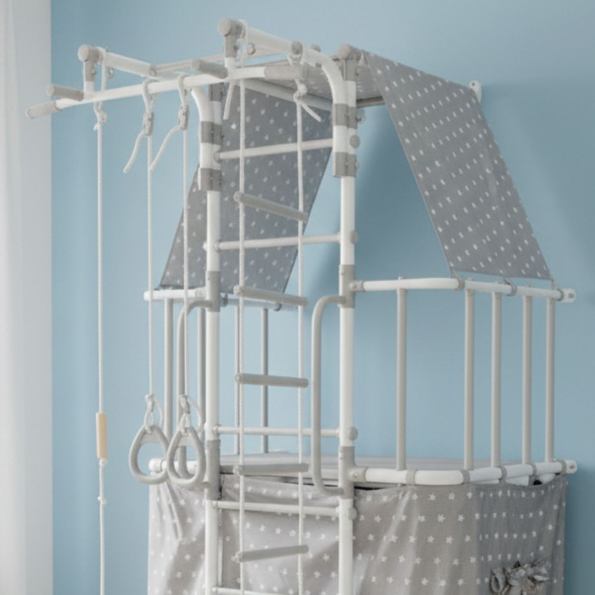 Sprossenwand-Spielturm Indigo Pastell – Bild 11