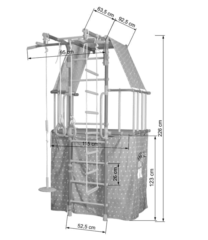 Sprossenwand-Spielturm Indigo Pastell – Bild 4
