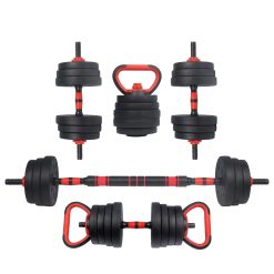 Bitumen-Hanteln 20kg + Langhantel