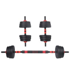 Alternative view of Bitumen-Hanteln 20kg + Langhantel