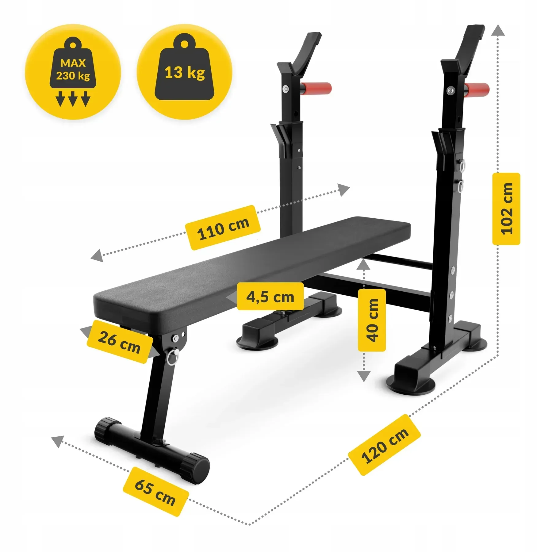 Trainingsbank mit Langhantelständer PRO+ – Bild 9