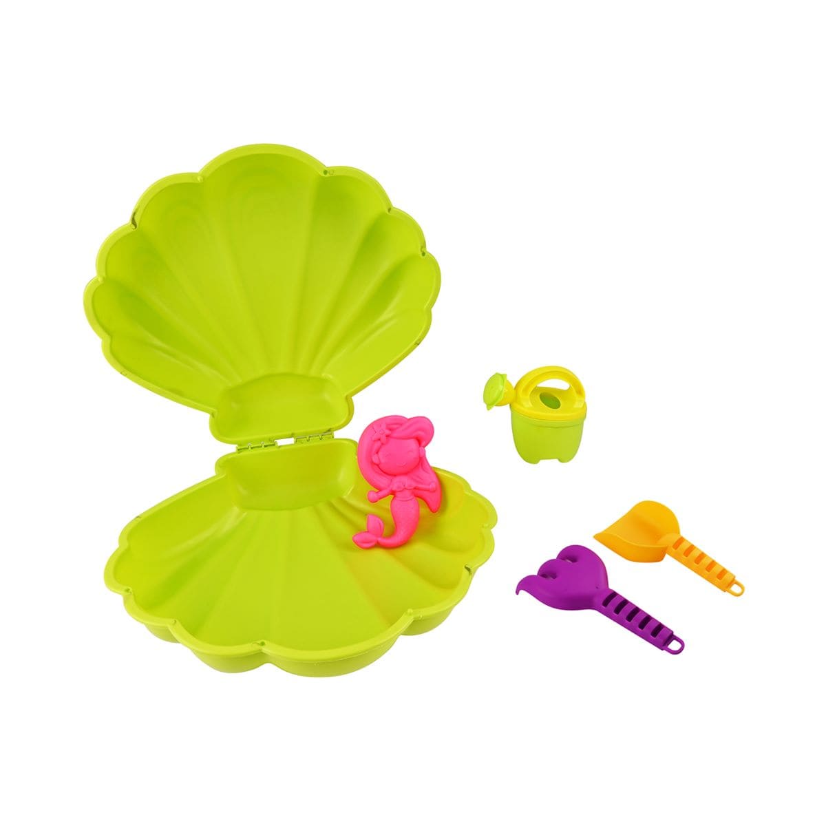 Mini-Sandmuschel mit Sandspielzeug