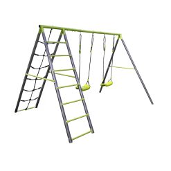 Doppelschaukel mit Kletternetz Deluxe