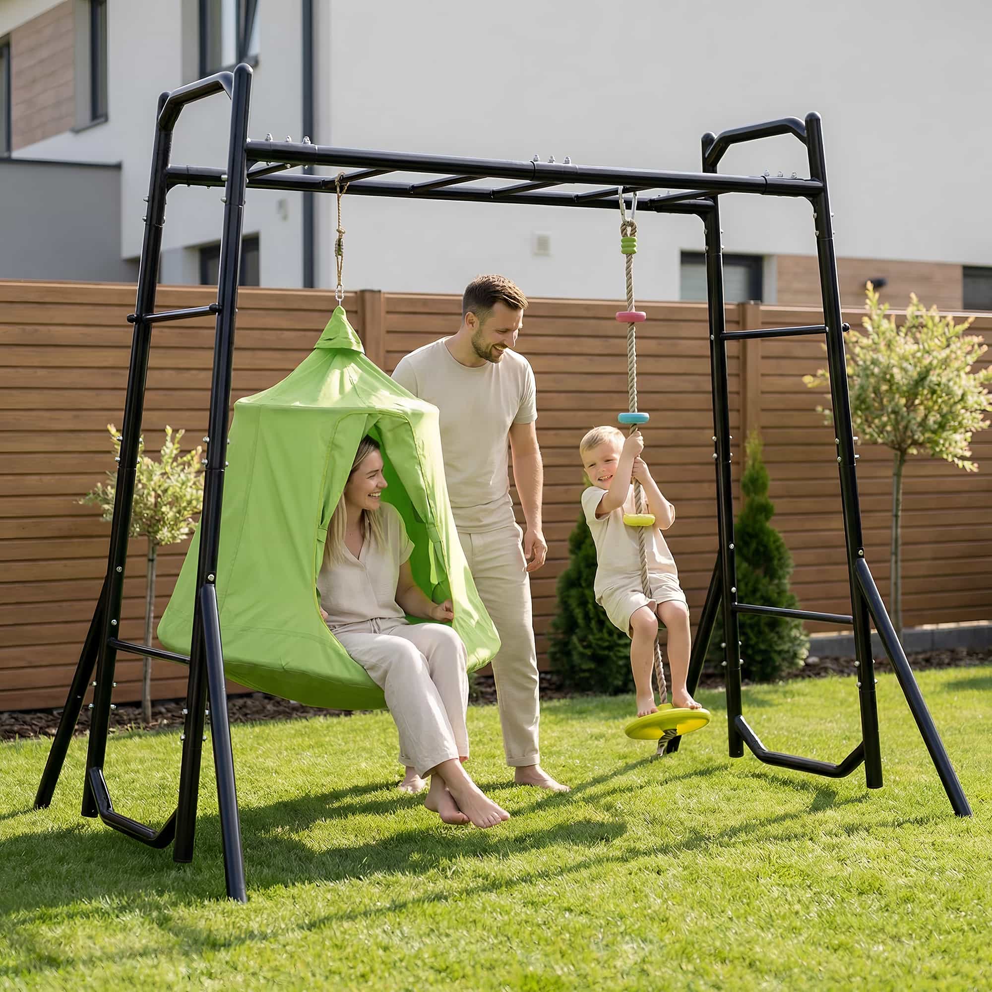 Klettergerüst für den Garten Monkey Bar - Nestschaukel Zelt – Bild 2