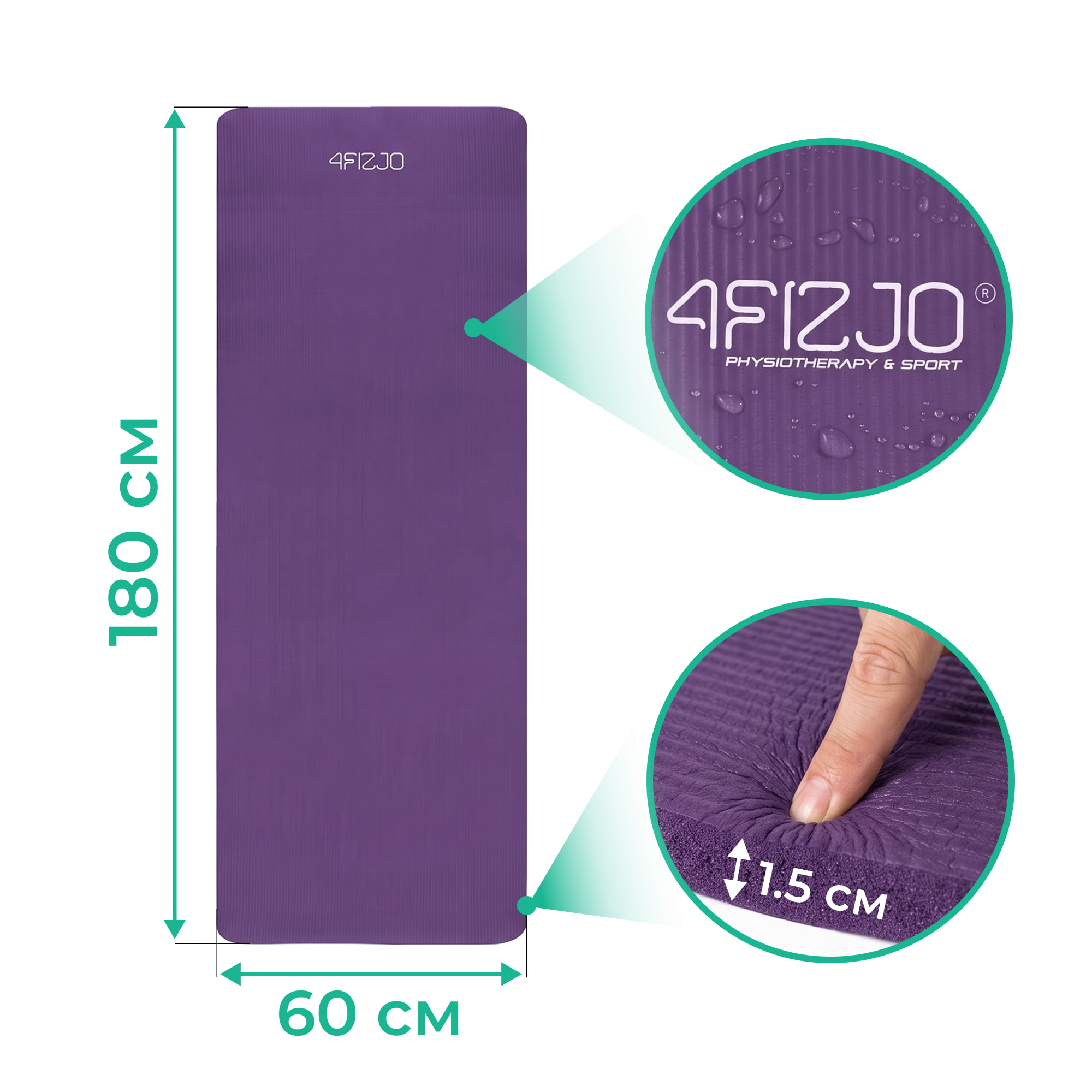 Gymnastikmatte NBR 180x60x1.5 cm – Bild 11