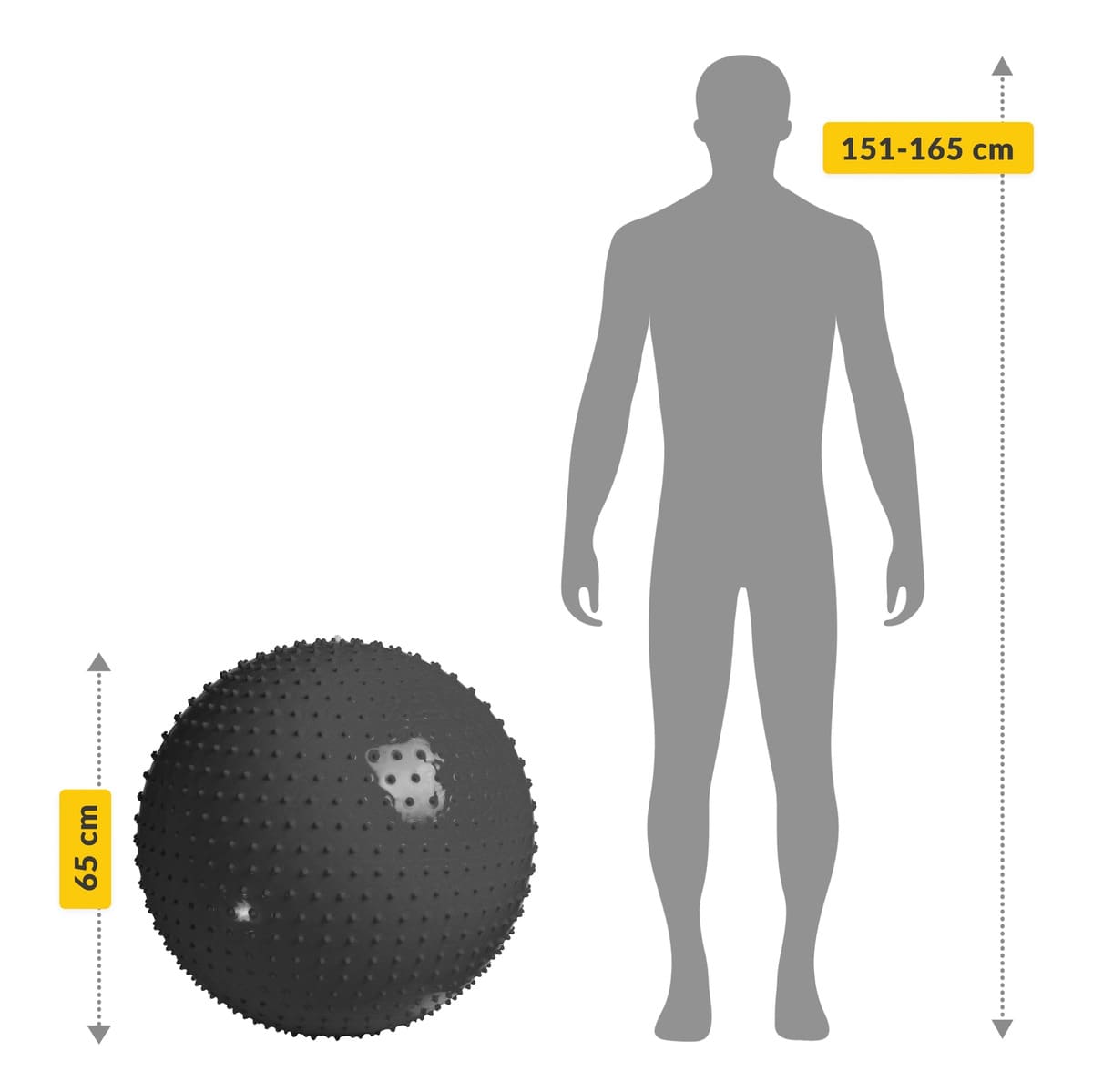 Gymnastikball mit Massage-Noppen 65 cm – Bild 17