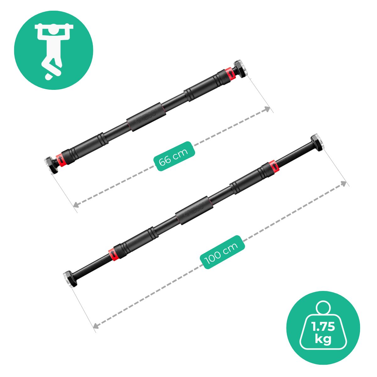Klimmzugstange für den Türrahmen Fizjo Pro 66 – 100 cm – Bild 4