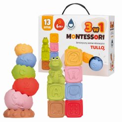 Montessori Set: sensorische Bausteine & Pyramide - 13 Stück